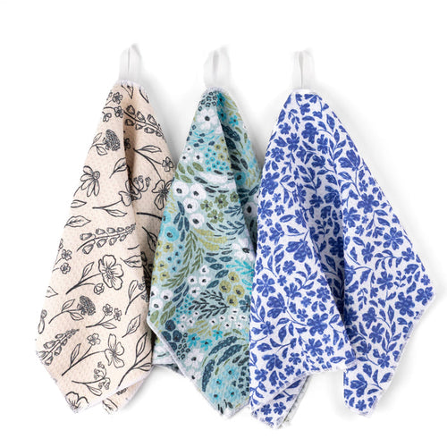 Pack of 3 Microfiber Kitchen Towels - Winter Tones