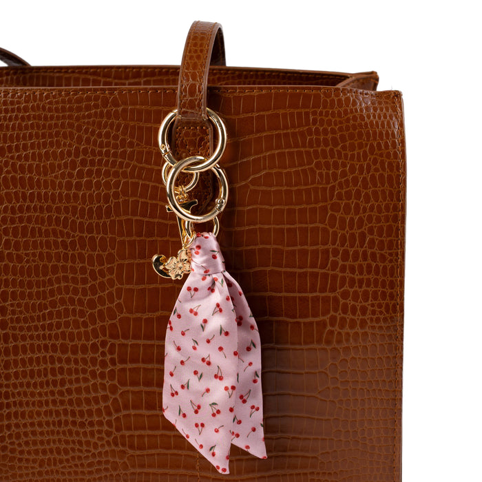Painted Cherries Satin Keychain