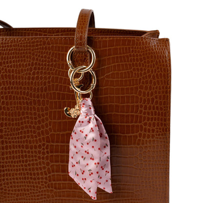 Painted Cherries Satin Keychain