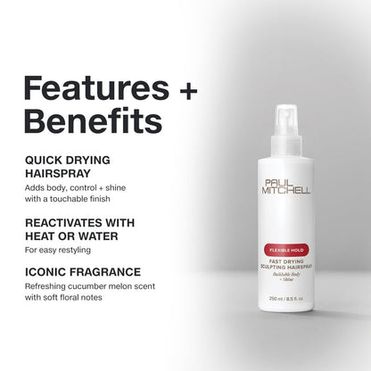 Paul Mitchell Flexible Style Fast Drying Sculpting Spray 250ml Features & Benefits