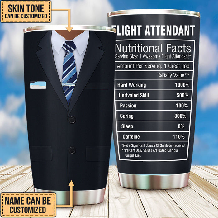 Personalized Flight Attendant Nutritional Facts Tumbler