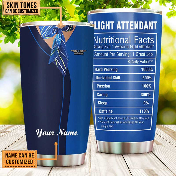 Personalized Flight Attendant Nutritional Facts Tumbler