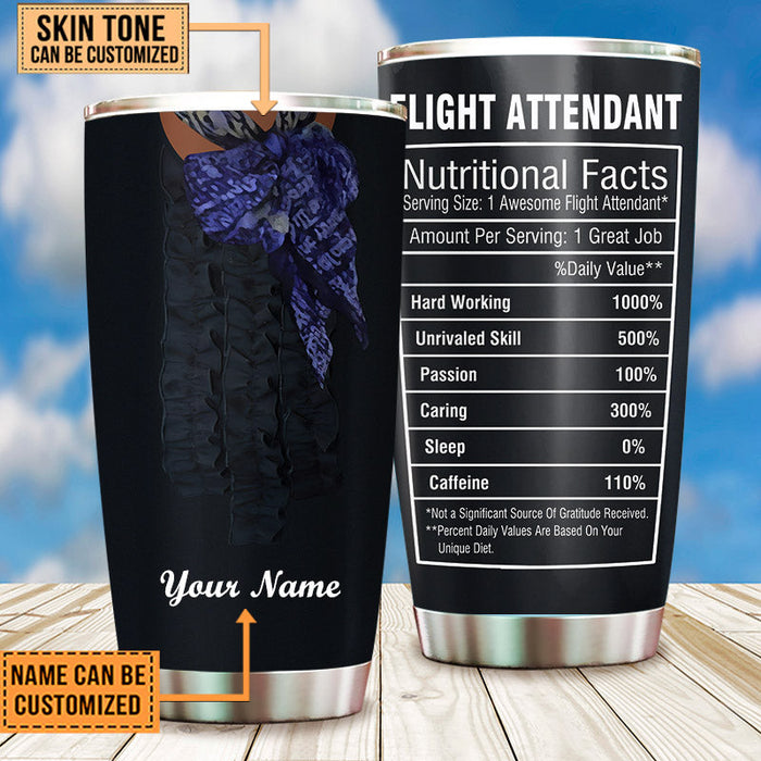 Personalized Flight Attendant Nutritional Facts Tumbler