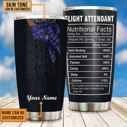 Personalized Flight Attendant Nutritional Facts Tumbler
