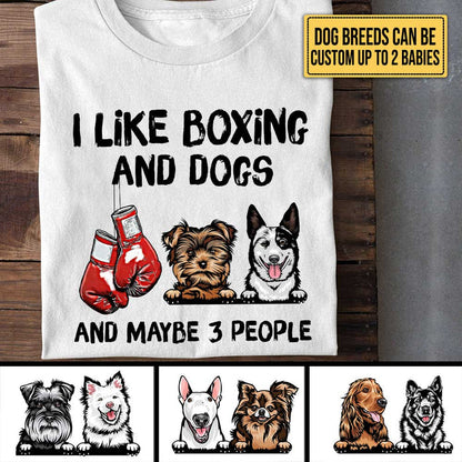 Personalized I Like Boxing And Dogs Shirt