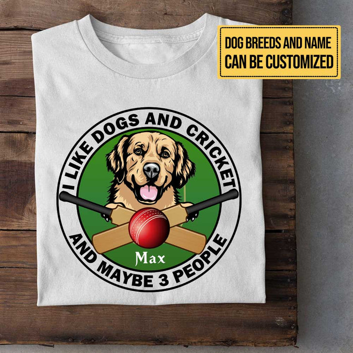 Personalized I Like Dogs And Cricket Shirt