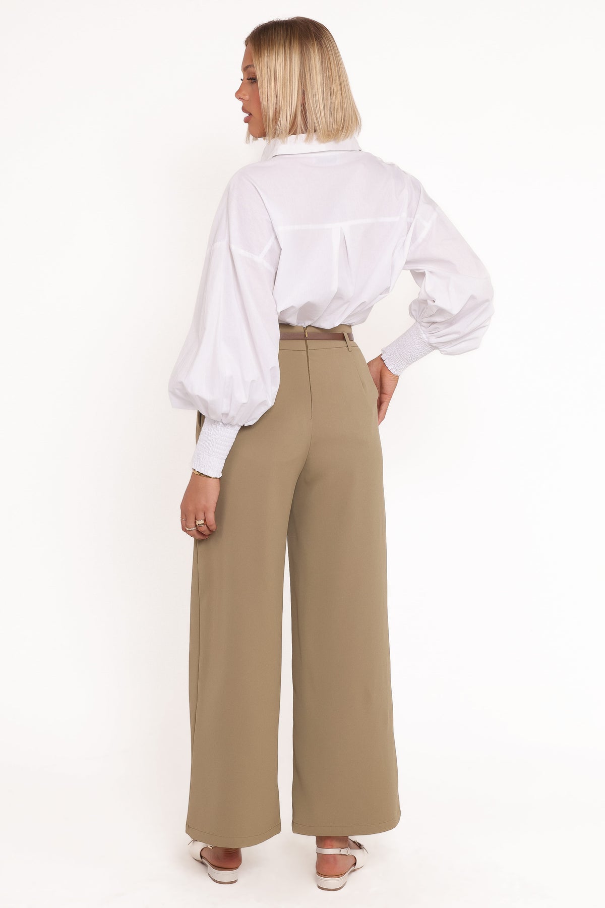 Ceres Belted Wide Leg Pant - Olive