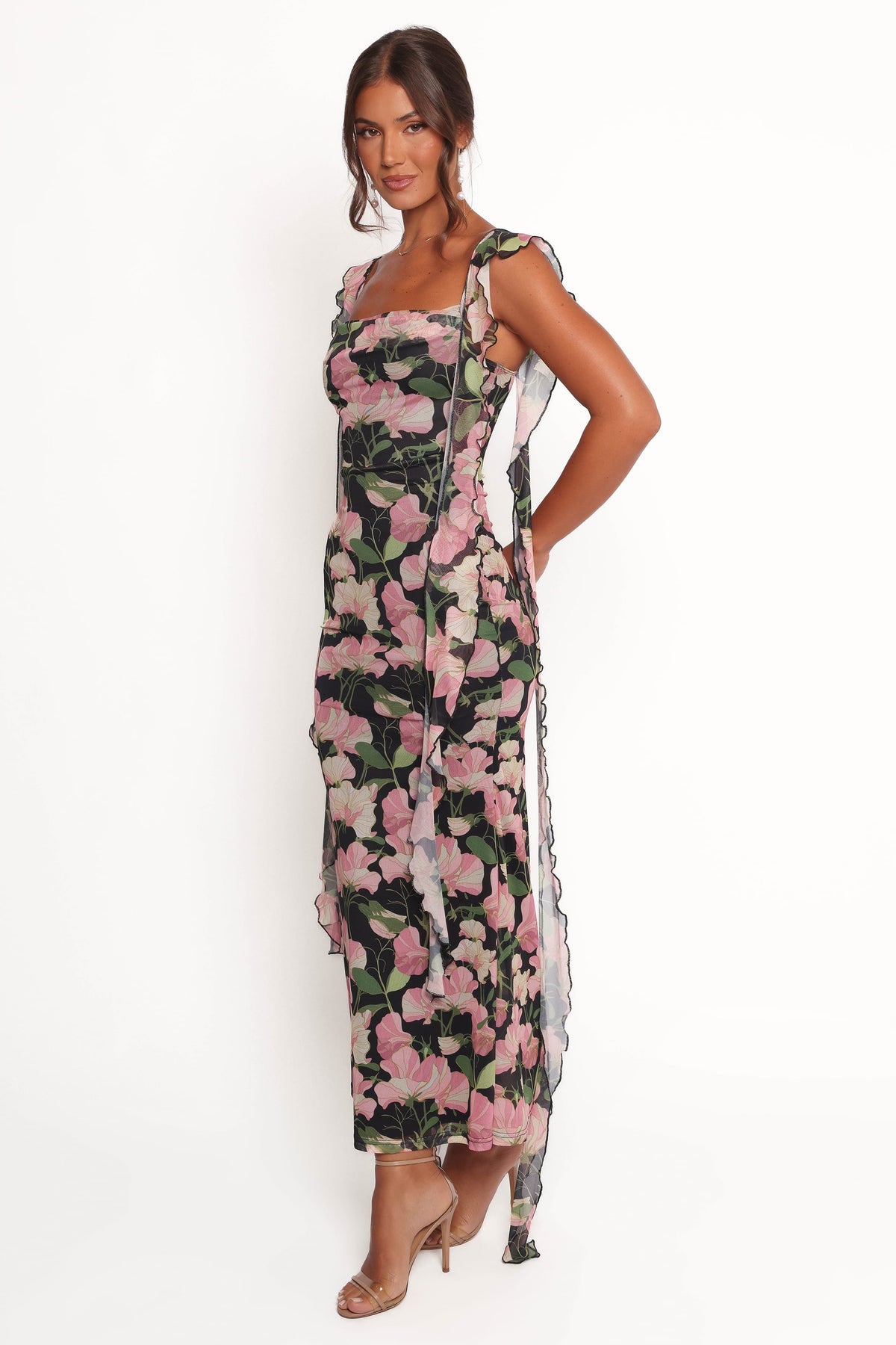 Chiara Maxi Dress - Black Floral