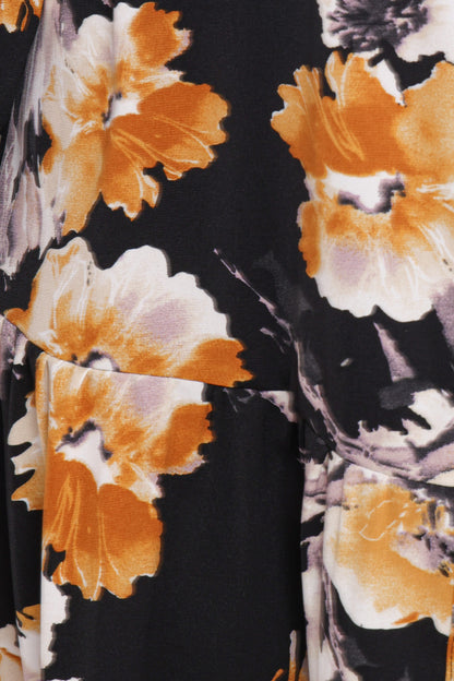 Cristal Long Sleeve Maxi Dress - Black Floral