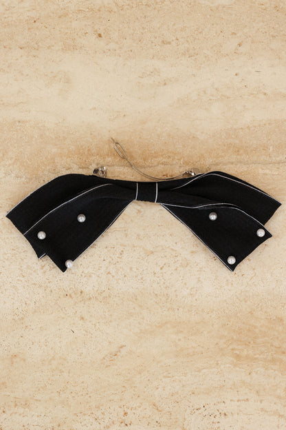 Astor Bow Hair Clip - Black