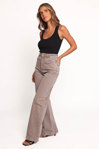 Abrand 94 High Wide Jeans - Mushroom