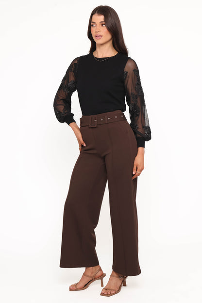 Benton Belted Pant - Brown
