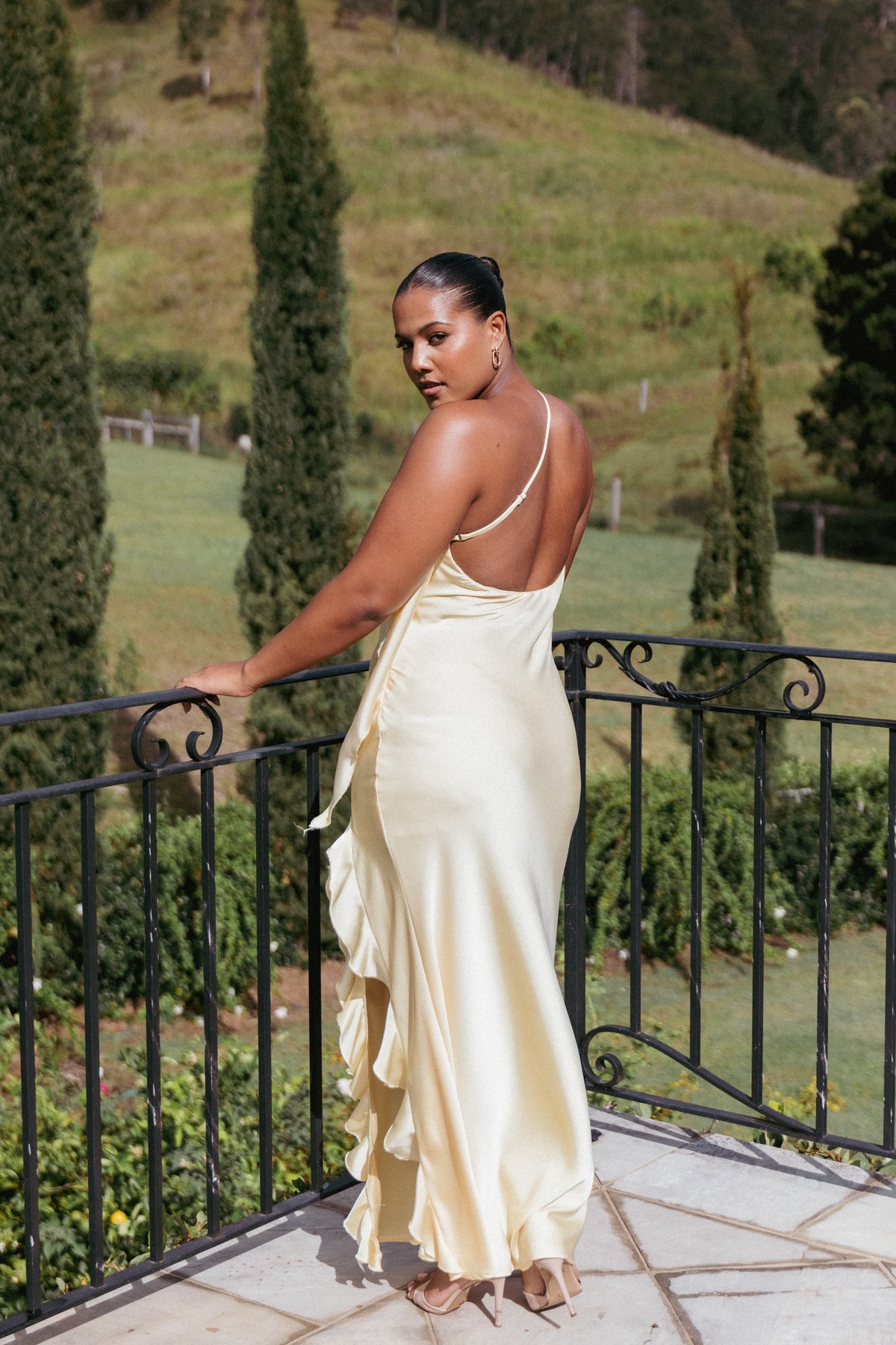 Aila Rosette One Shoulder Dress - Butter Yellow