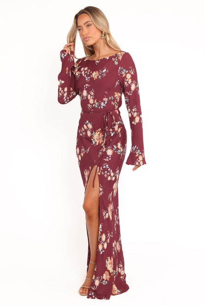 Alima Maxi Dress - Berry Floral