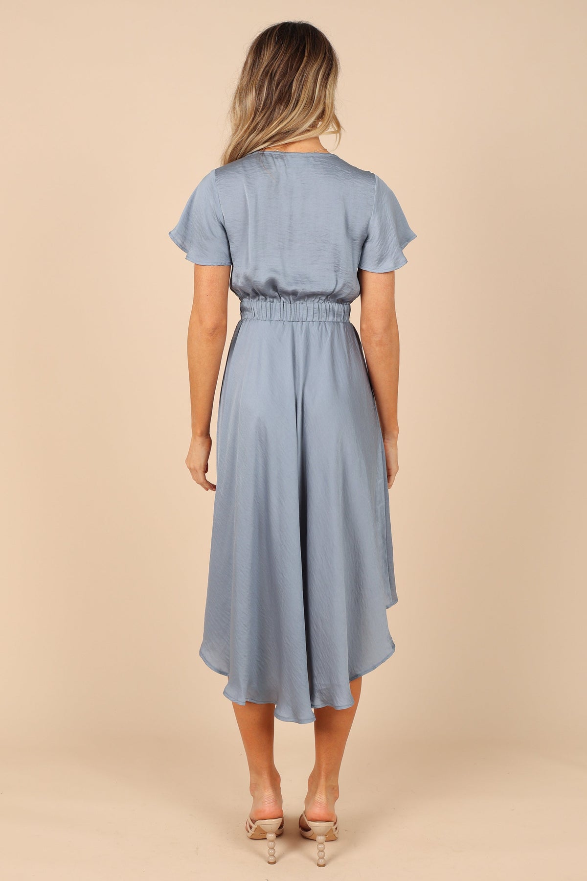 Amanda Hi Lo Tie Front Dress - Blue