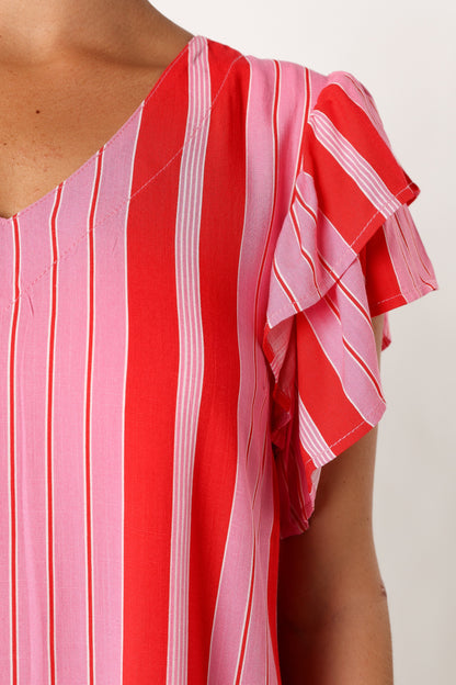 Amara Mini Dress - Pink Stripe