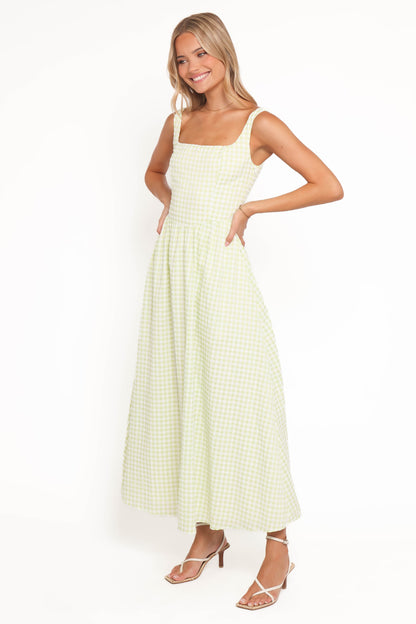 Amberlyn Maxi Dress - Green Gingham
