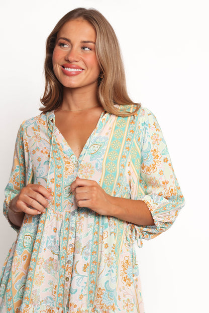 Arden Mini Dress - Green Multi