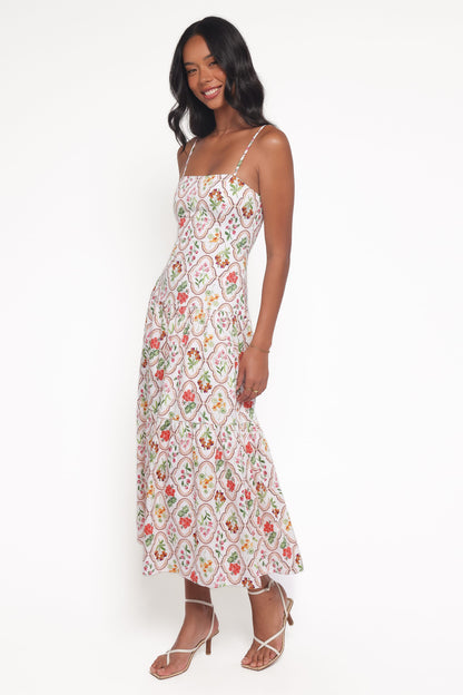 Botanique Midi Dress - Coral Wildflower