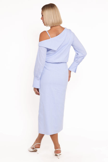Broderick Midi Dress - Blue Stripe