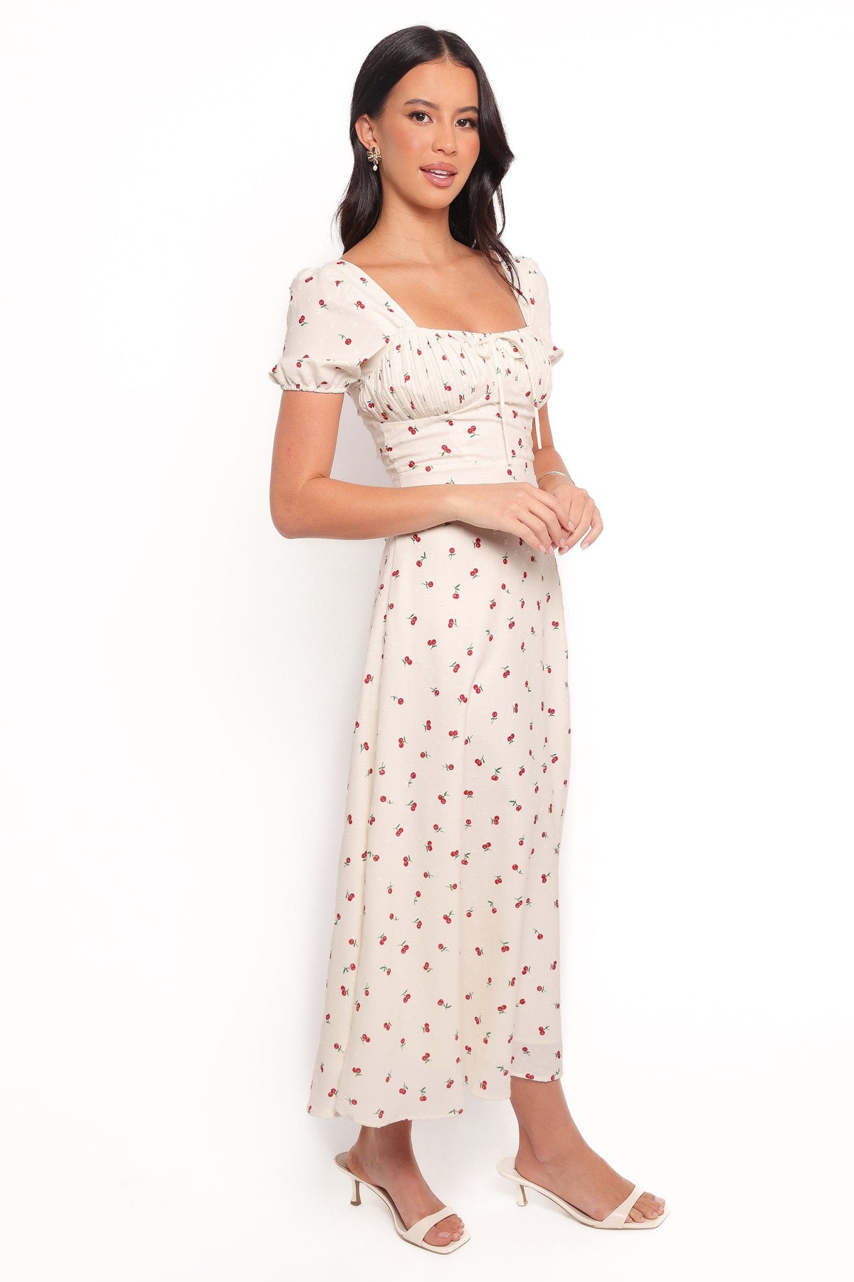 Jill Midi Dress - Cherry Print