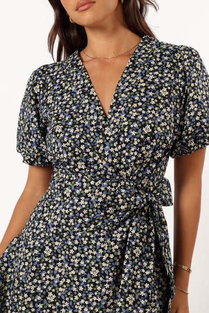 Kenn Wrap Mini Dress - Indigo Vanilla