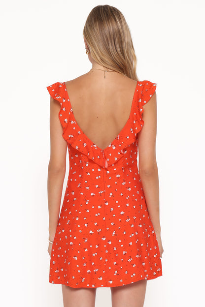 Lacey Mini Dress - Red Floral
