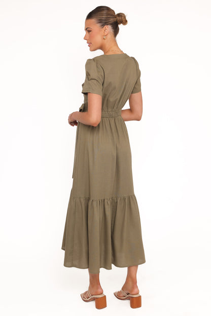 Leontine Midi Dress - Olive