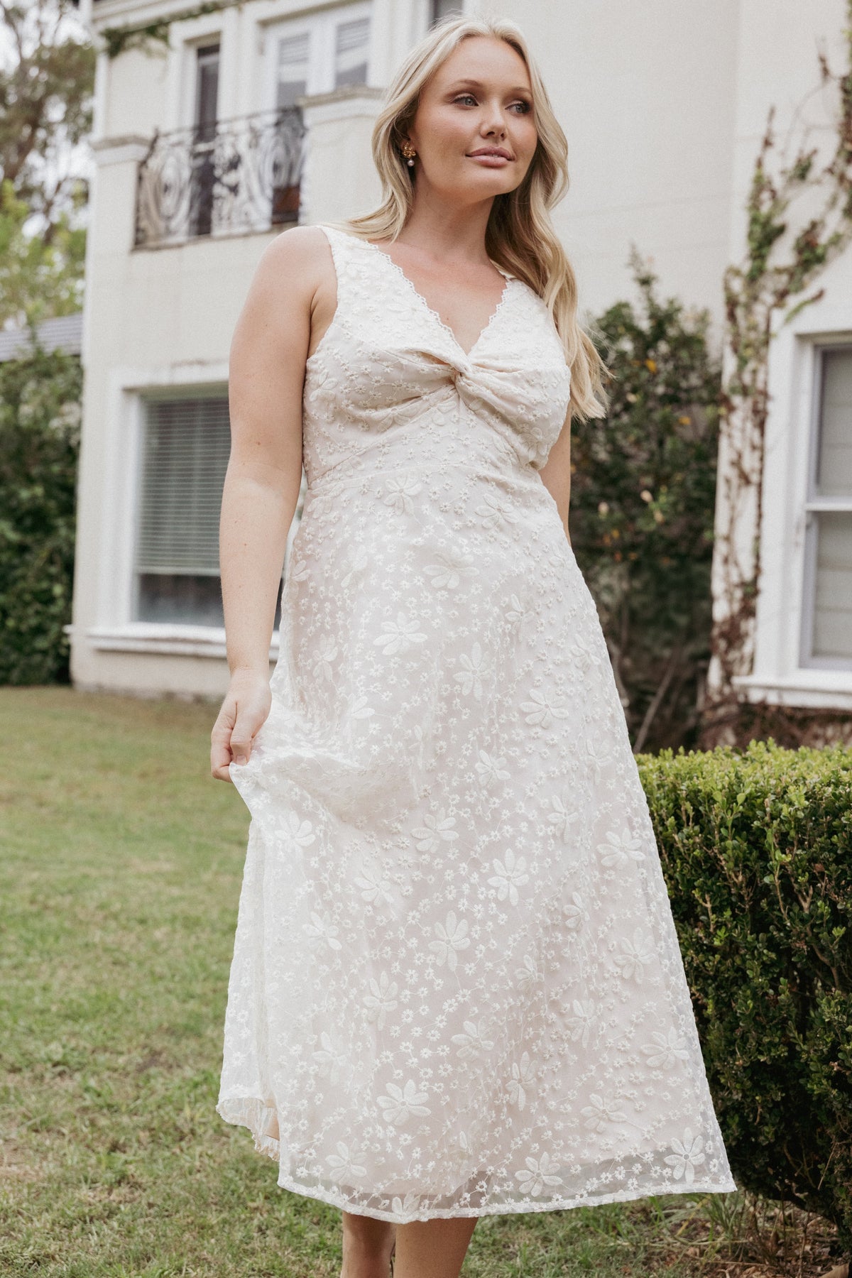 Louise Midi Dress - Cream