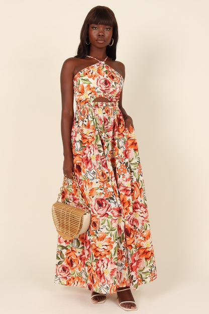 Madeira Dress - Orange Floral