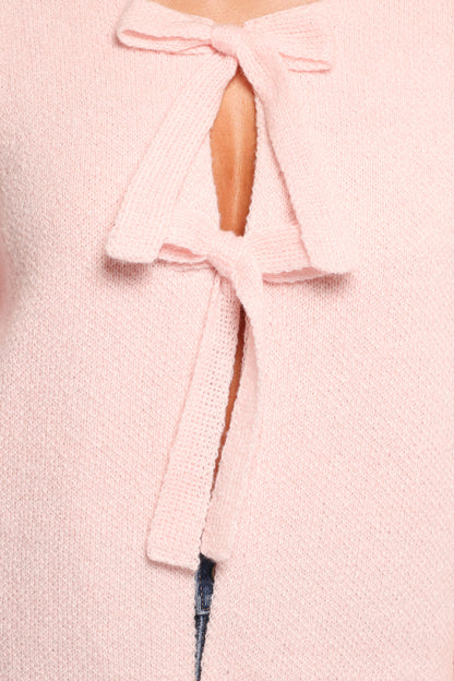 Arden Bow Cardigan - Pink