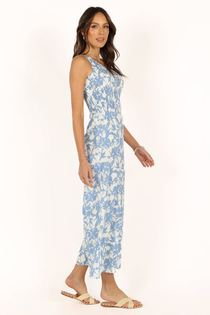 Rae Jumpsuit - Blue Floral