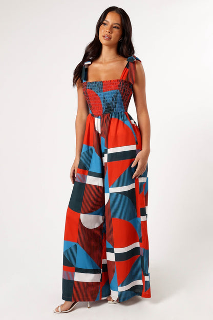 Wrenley Jumpsuit - Blue Geo