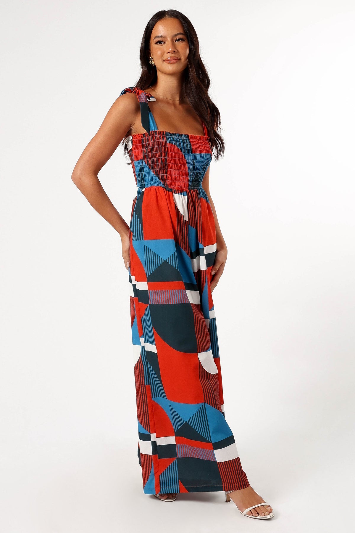 Wrenley Jumpsuit - Blue Geo