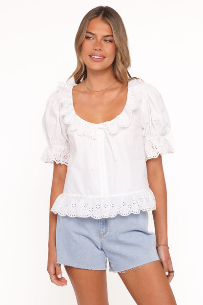 Anouk Button Through Top - White