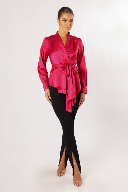 Aydin Wrap Top - Magenta