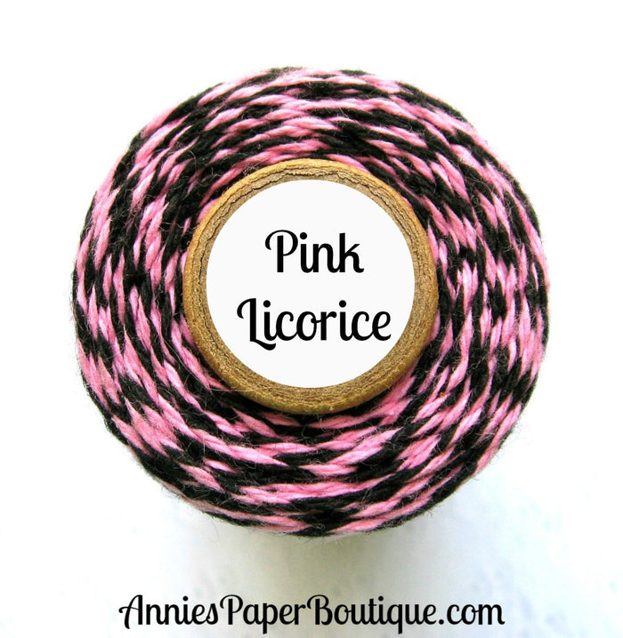 Pink Licorice Trendy Bakers Twine Sampler - Pink and Black