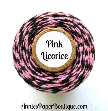 Pink Licorice Trendy Bakers Twine Sampler - Pink and Black