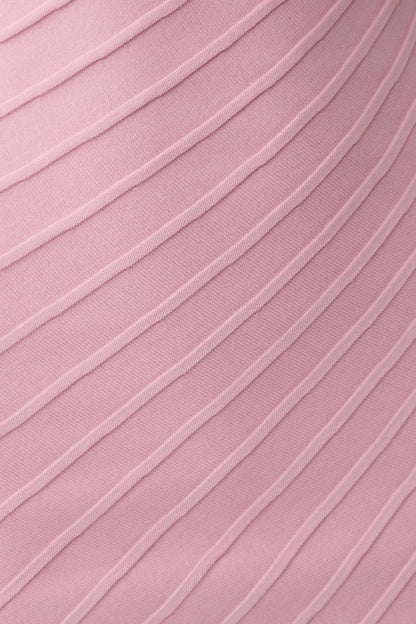 Posy Ribbed Sleeveless Mini Dress - Pink