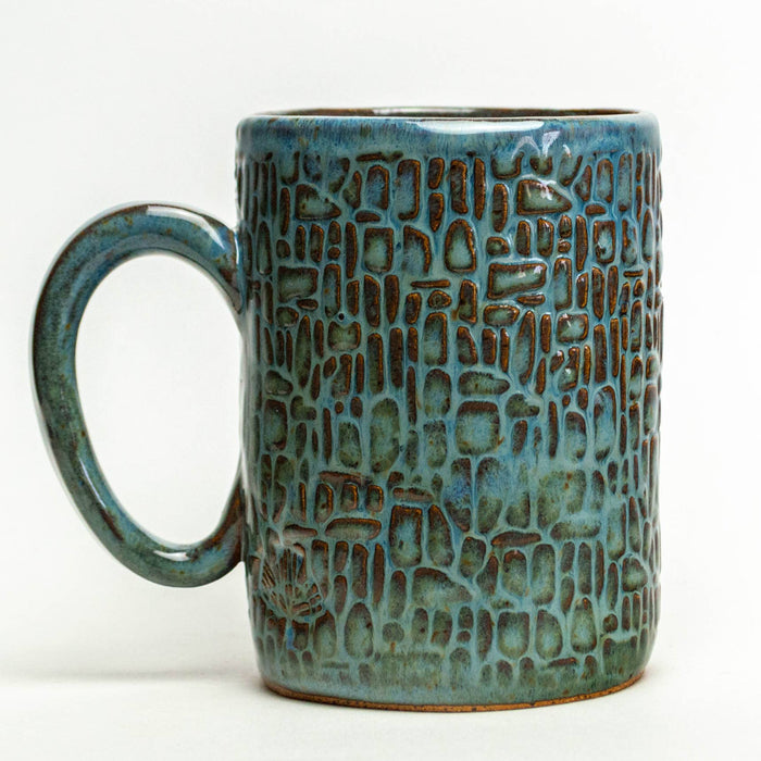 Pottery - White Squirrel Handmade Stoneware Blue 14oz Mug