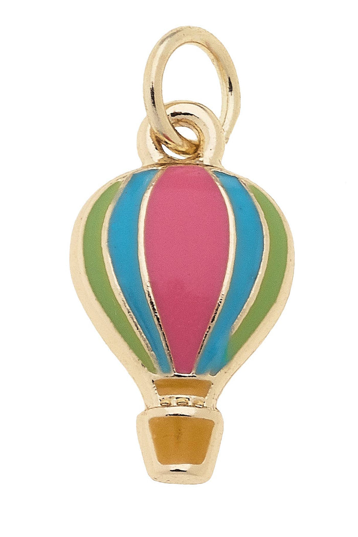Rainbow Enamel Hot Air Balloon Charm in Multi