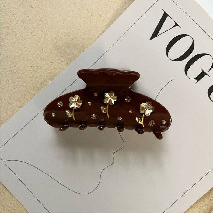 Rhinestone Flower Acetate Hair Claw