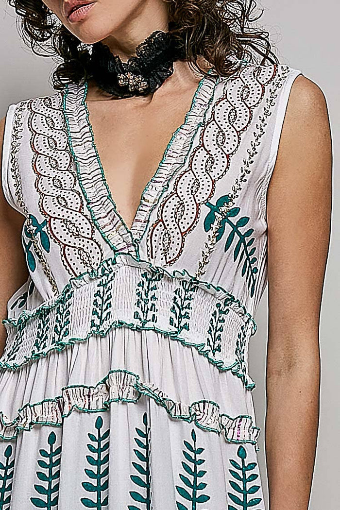 Ruffle Woven Dress