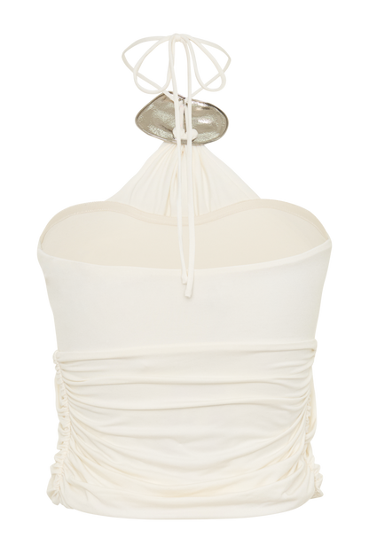 Sade Halter Top With Hardware - Ivory