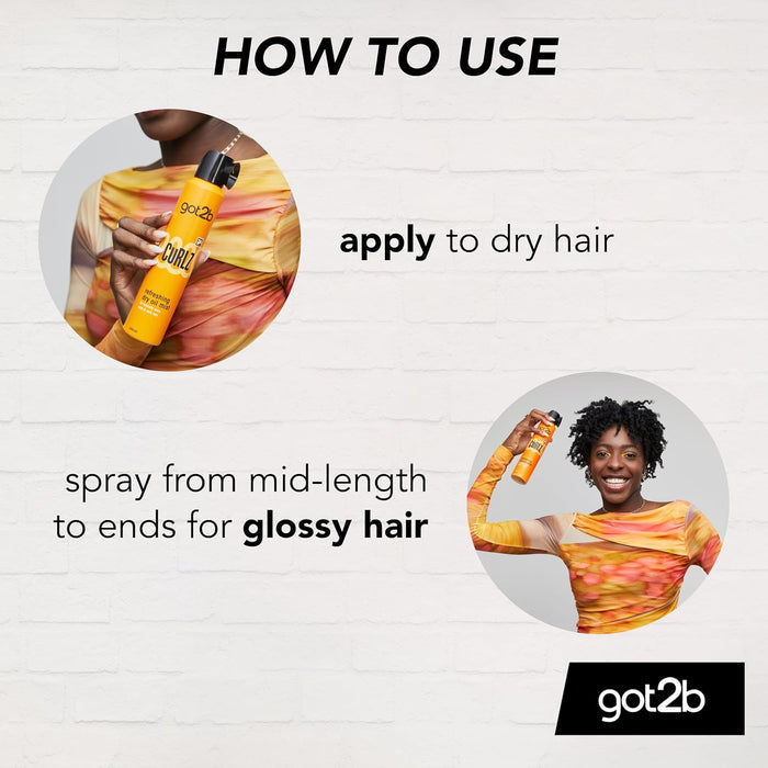 how to use Schwarzkopf Got2b Curlz Refreshing Dry Oil Mist 200ml