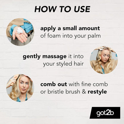 how to use Schwarzkopf Got2b Un-Glued Styling Remover Foam 150ml