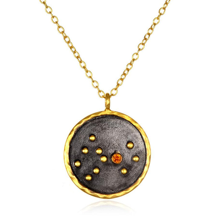 Scorpio Zodiac Necklace Gunmetal