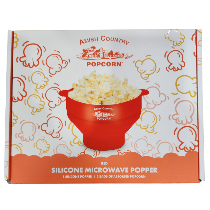 Silicone Microwave Popper: Red