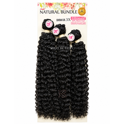 Smart Braid Natural Bundle Bohemian Curl 3x (1B) Natural Black