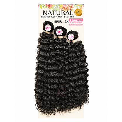 Smart Braid Natural Bundle Deep Curl 3X (1B) Natural Black